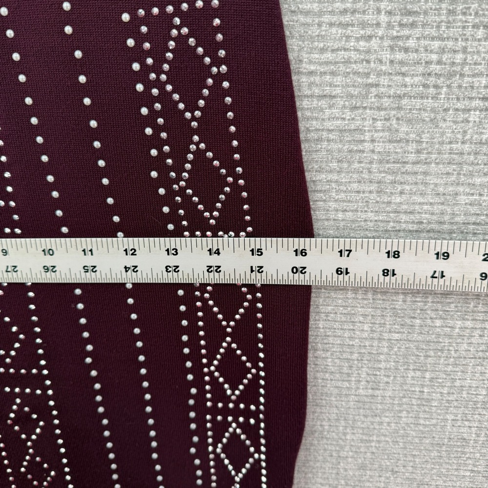 SAY WHAT? Womens Sweater Dress Burgundy Studded Geometric Long Sleeve Sz M Party - Picture 7 of 13